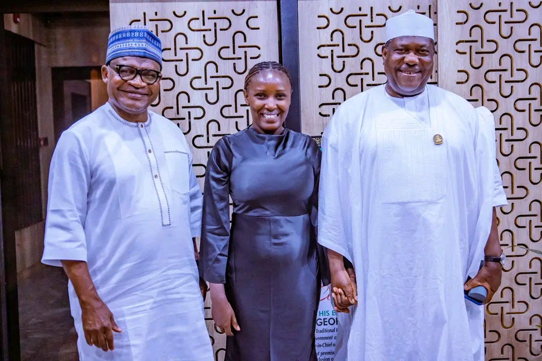 Caption: Achado and SGF Akume host first-class law graduate Mavis Tyoor in Abuja.