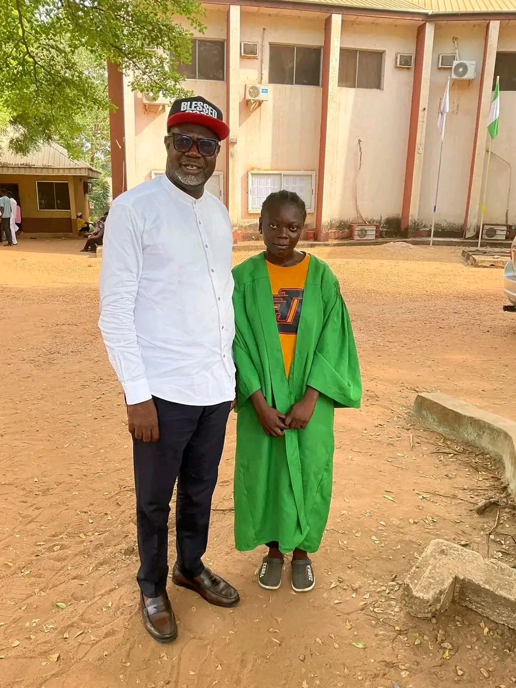 Hon. Onah Blessed Emmanuel and Precious Ulegede during her university matriculation in Makurdi.